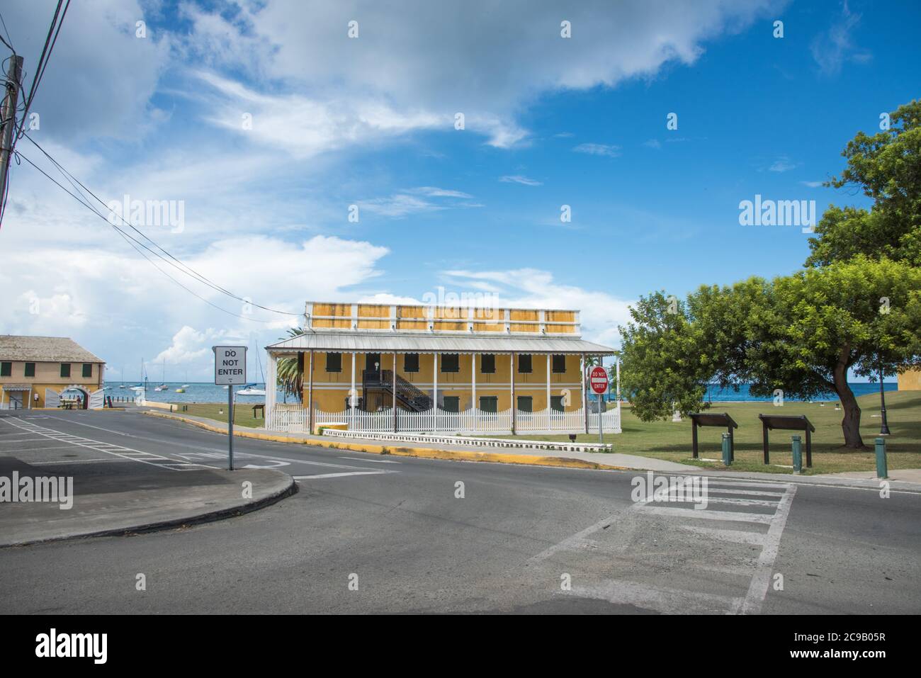 Christiansted, St. Croix, USVIOctober 22,2019 Crosswalk to the Danish Customs House in the