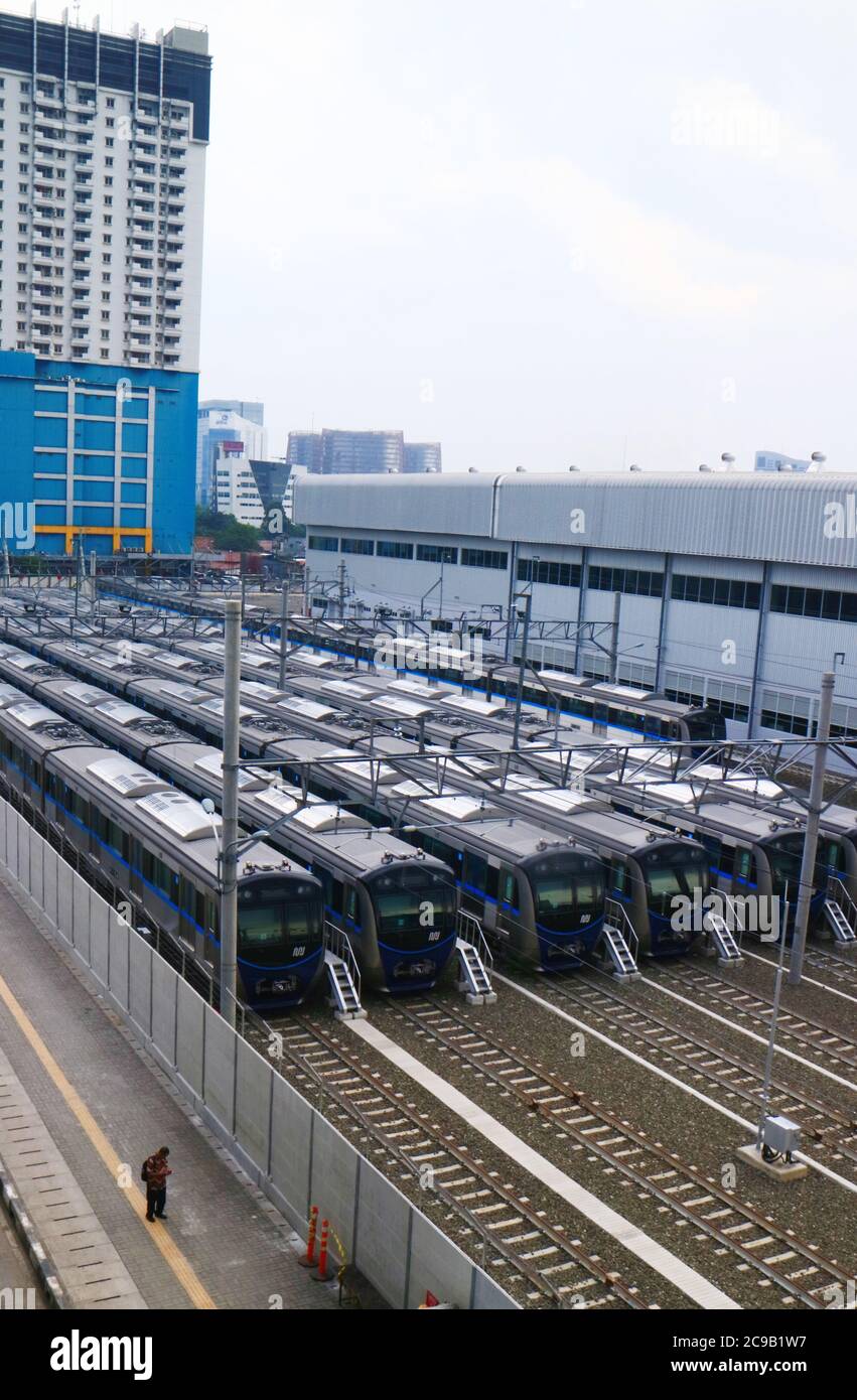 Jakarta, Indonesia - March 15, 2019: Mass Rapid Transit (MRT) Trains At ...