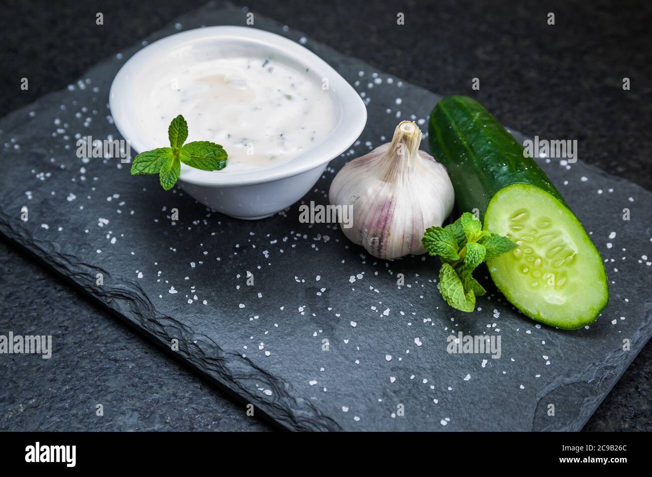 Delicious Lebanese (Arabic) food, Tzatziki sauce, produced with garlic