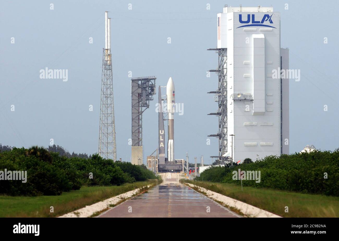 July 29, 2020 - Cape Canaveral, Florida, United States - An Atlas V rocket  with NASA's Perseverance rover stands ready for launch tomorrow morning at  pad 41 at Cape Canaveral Air Force