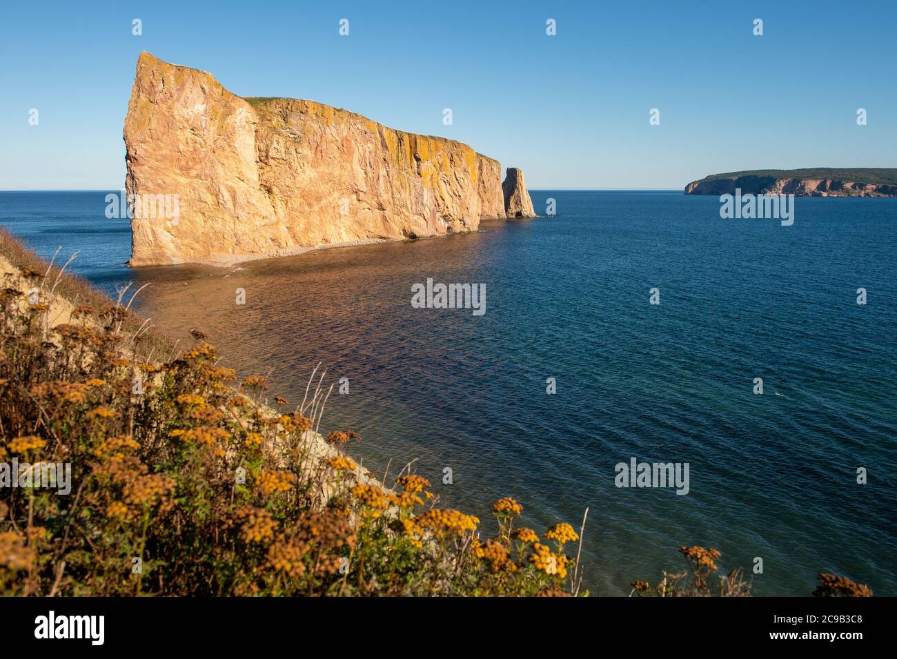 Rocher Perce rock in Gaspe Peninsula, Quebec, Gaspesie, Canada Stock Photo