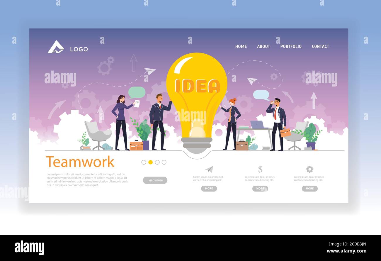 Business meeting and brainstorming. Idea and business concept for teamwork. Vector illustration Stock Vector
