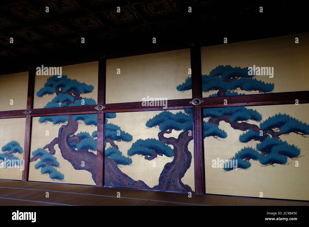 Kyoto Japan - Nijo Castle and Ninomaru palace wallpaper painting Stock Photo