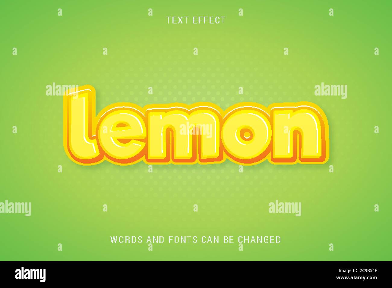 fresh lemon text effect 100% editable vector image Stock Vector