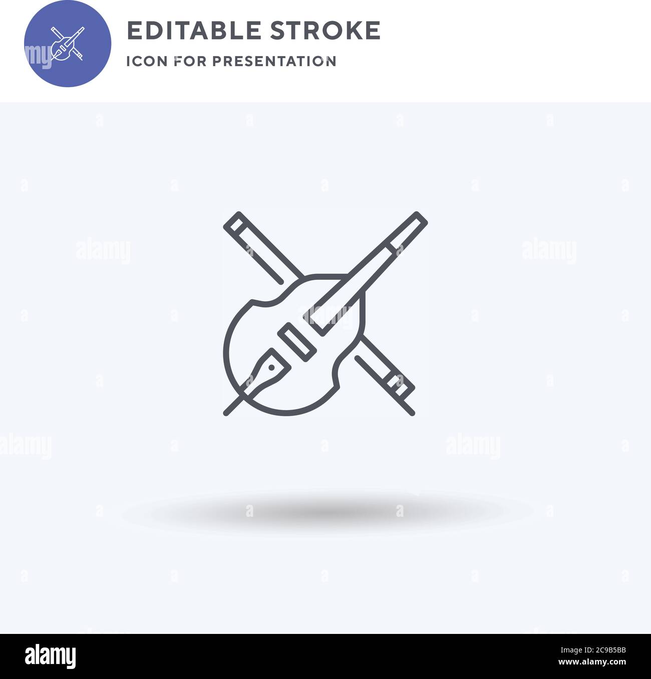 Cello icon vector, filled flat sign, solid pictogram isolated on white, logo illustration. Cello icon for presentation. Stock Vector