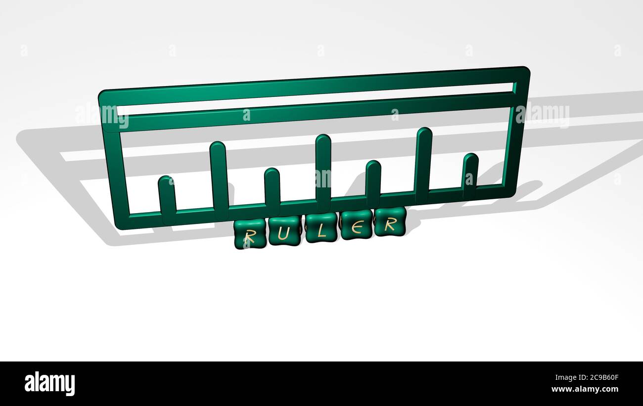 3D graphical image of RULER vertically along with text built by ...