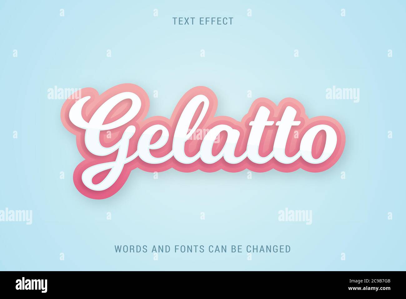Food text effect 100% editable vector image, suitable for ice cream, milk, etc. Stock Vector