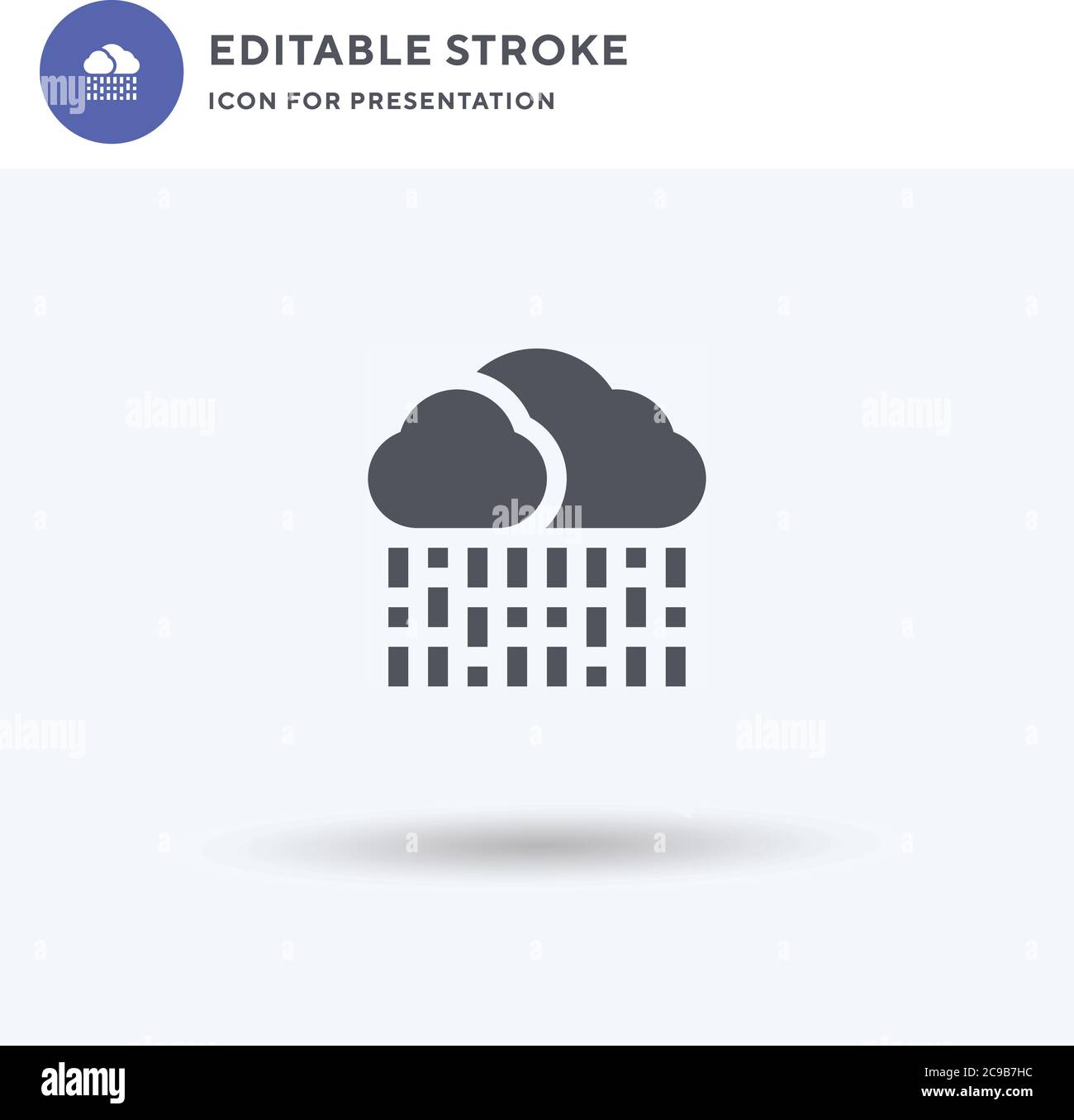 Heavy Rain icon vector, filled flat sign, solid pictogram isolated on white, logo illustration. Heavy Rain icon for presentation. Stock Vector