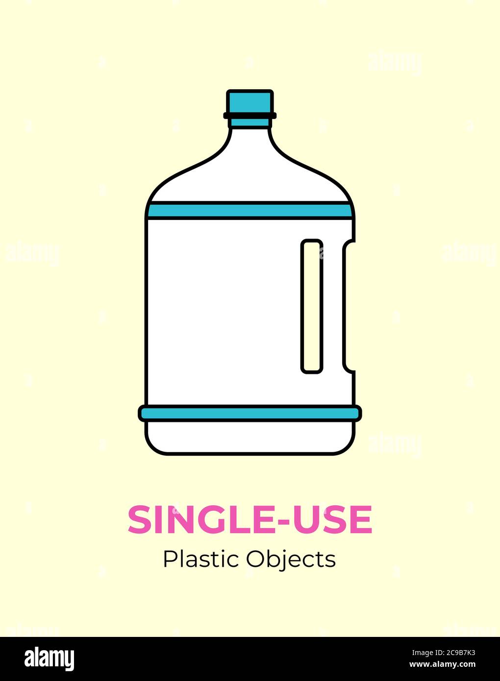 Singleuse plastic big bottle. Vector illustration of recycling plastic