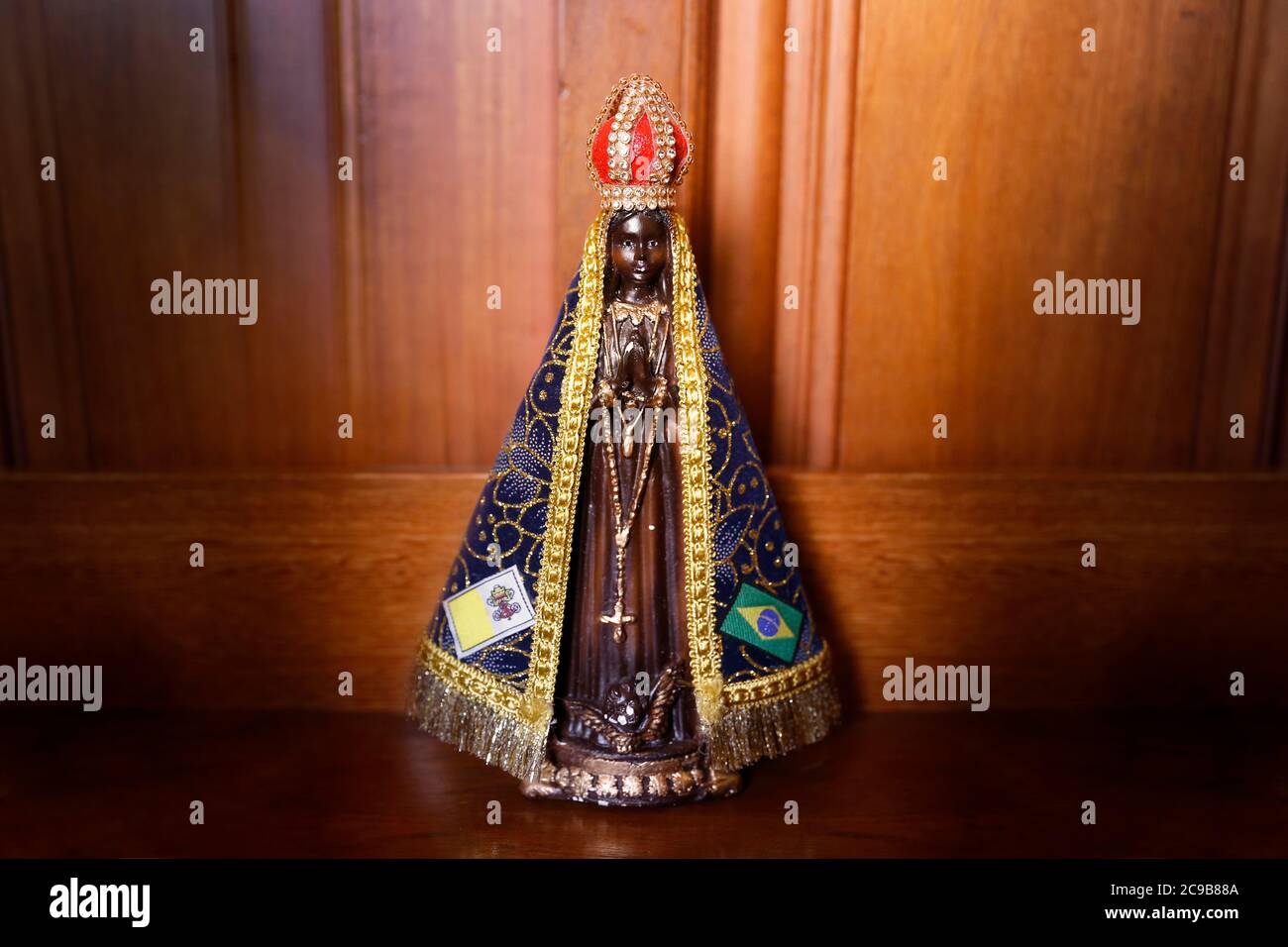 Statue of the image of Our Lady of Aparecida, mother of God in the Catholic religion Stock Photo