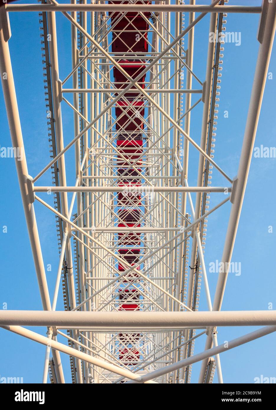 Chicago.  Ferris Wheel at Navy Pier, from one gondola to another. Stock Photo