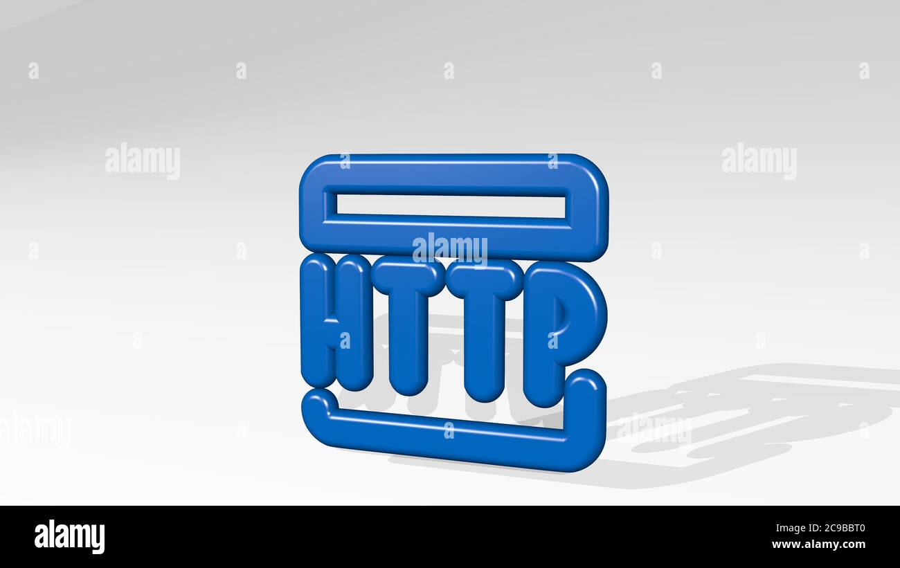 PROGRAMMING LANGUAGE HTTP stand with shadow. 3D illustration of ...