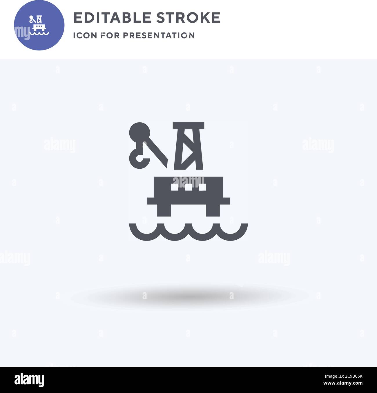 Oil Rig icon vector, filled flat sign, solid pictogram isolated on ...