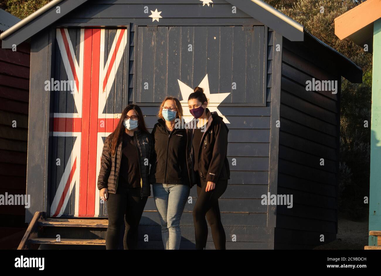 Melbourne Australia Covid19 Coronavirus People wearing protective