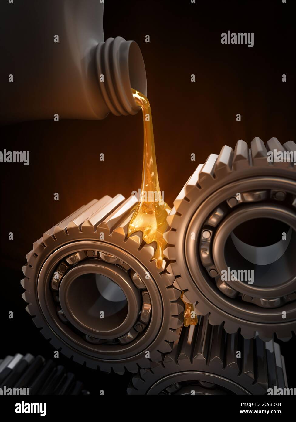 Lubricant and Gears 3D Rendering Stock Photo Alamy
