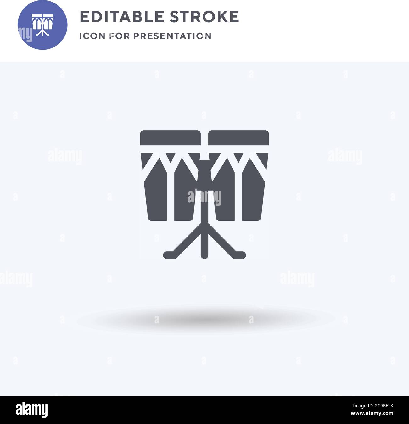 Bongo icon vector, filled flat sign, solid pictogram isolated on white ...
