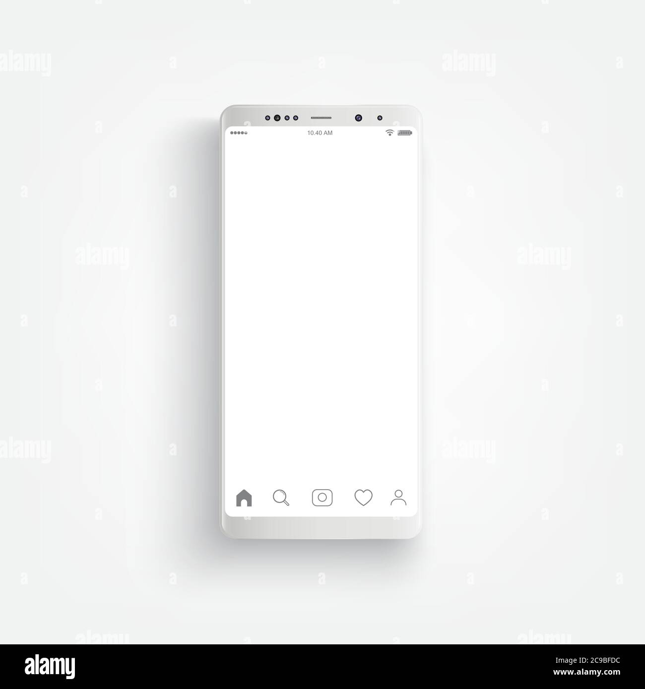 Modern realistic white smartphone. Smartphone with edge side style, 3D Vector illustration of cell phone. Stock Vector