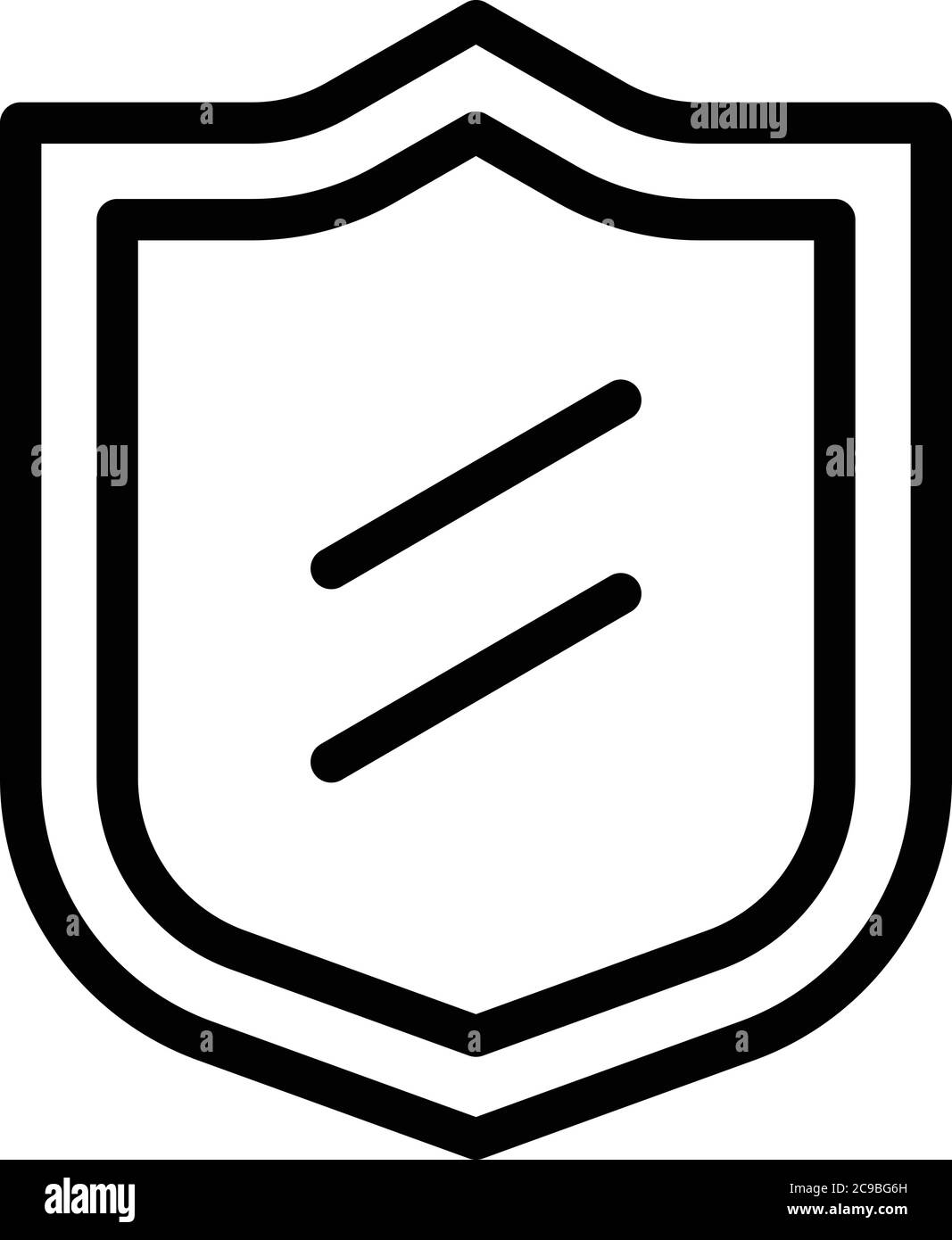Shield personal information icon, outline style Stock Vector