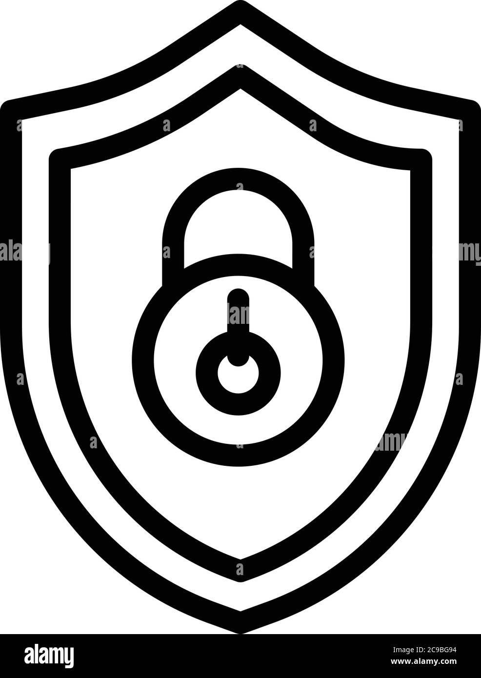 Secured personal information icon, outline style Stock Vector