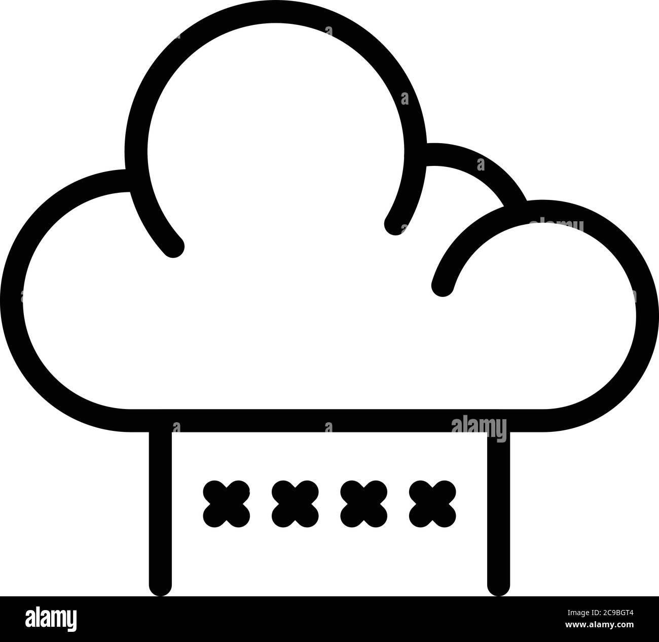 Data cloud authentication icon, outline style Stock Vector