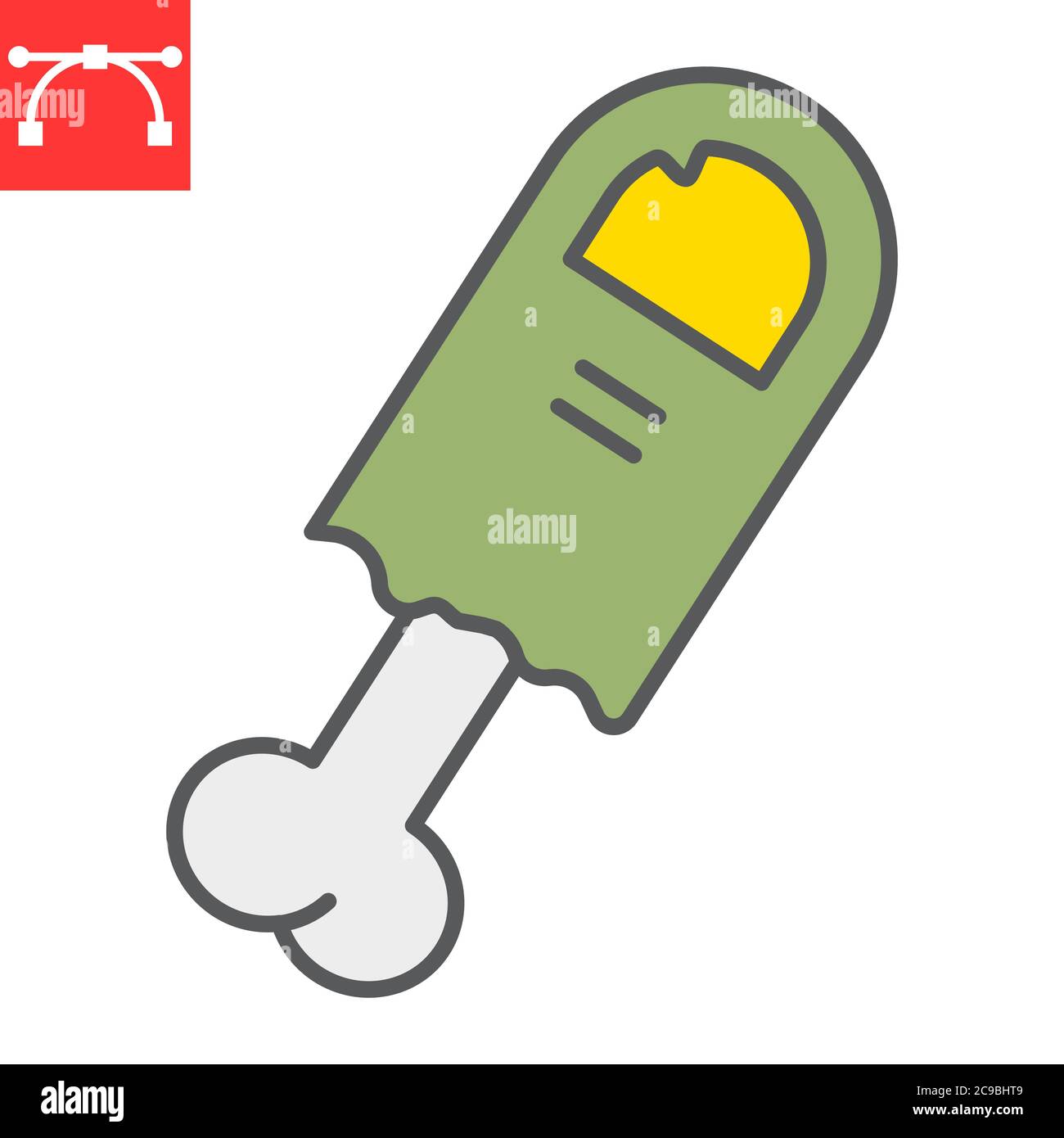 Zombie finger color line icon, halloween and scary, monster finger sign ...