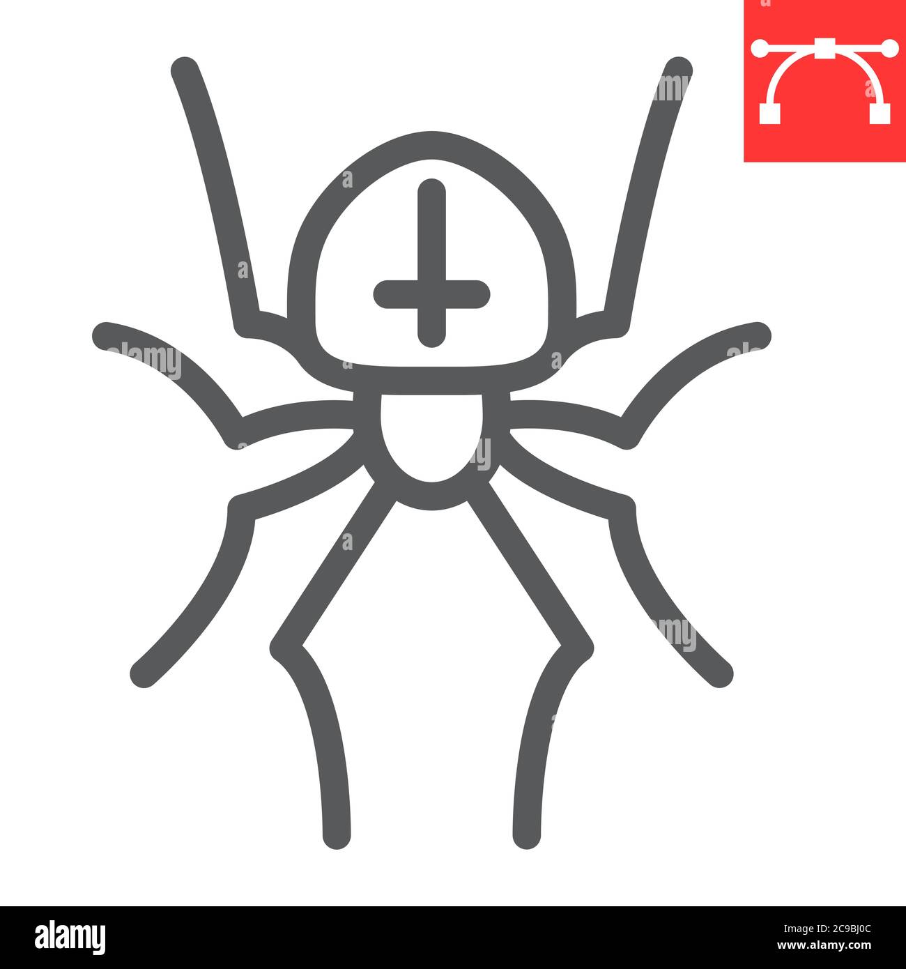 Spider line icon, halloween and scary, arachnid sign vector graphics ...