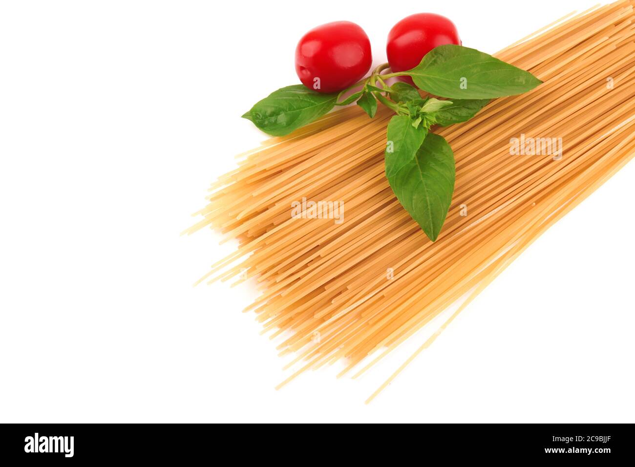 Raw spaghetti isolated on a white background Stock Photo
