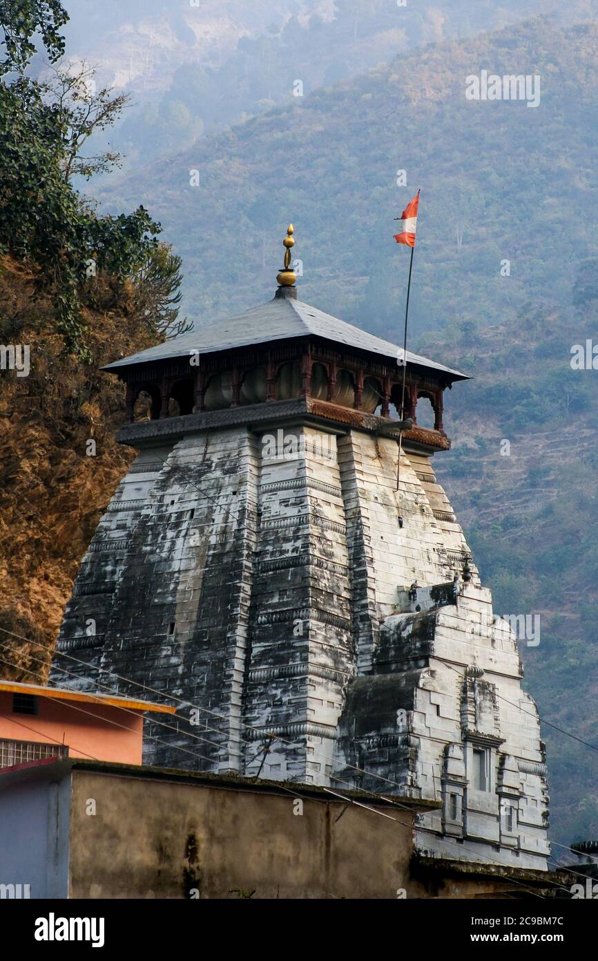 Raghunathji Temple, Devprayag Overview. One of the oldest temples of Lord Rama, Raghunathji temple is believed to be around 10,000 years old. Stock Photo