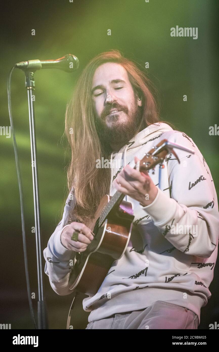 Carlos Sadness performing at Parc del Forum, Barcelona 16 July. 2020. Photographer: Ale Espaliat Stock Photo