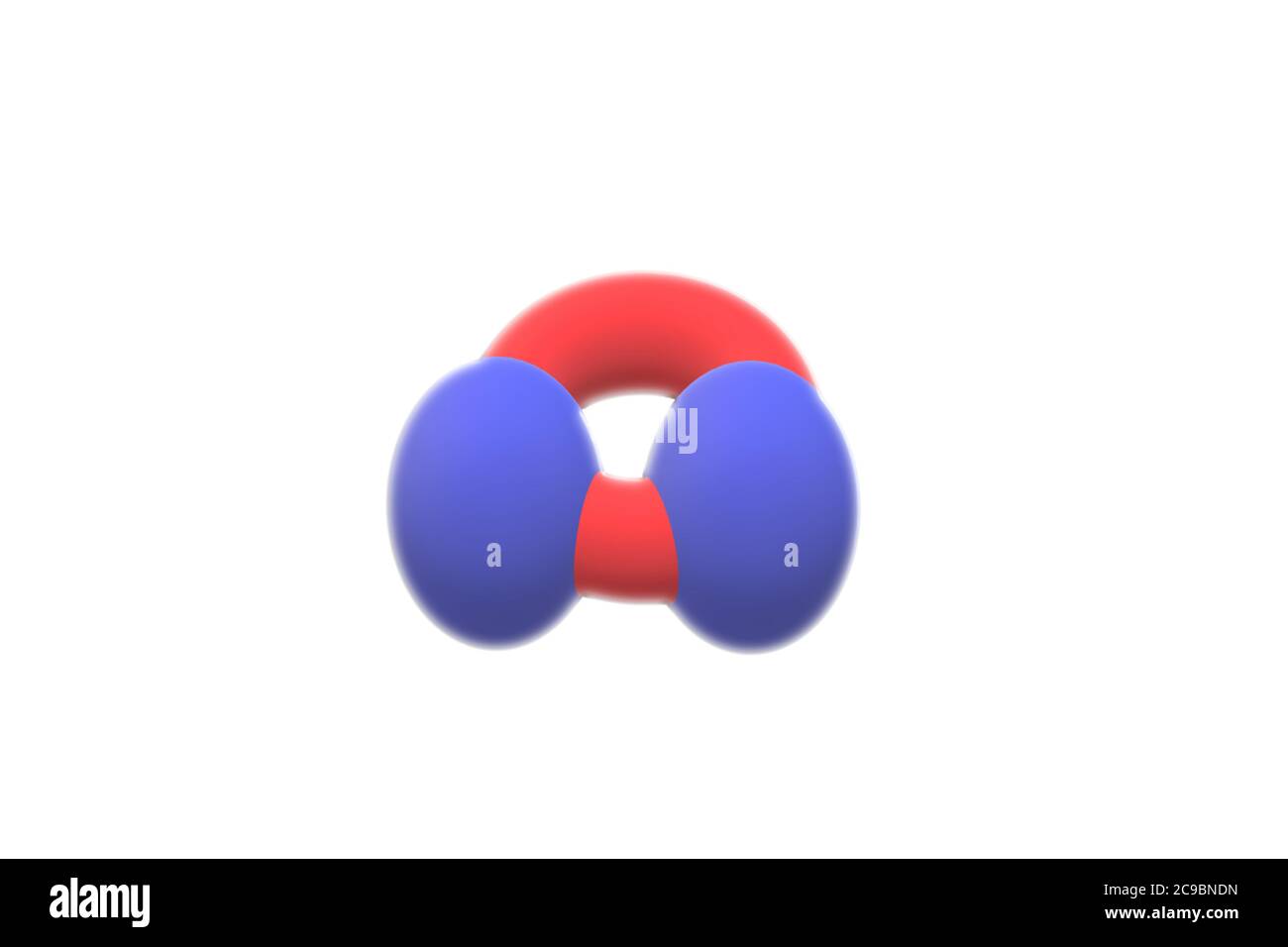 Red Blue Ring Logo Initial, Chain Two Rings 3d Shape, Creative Material