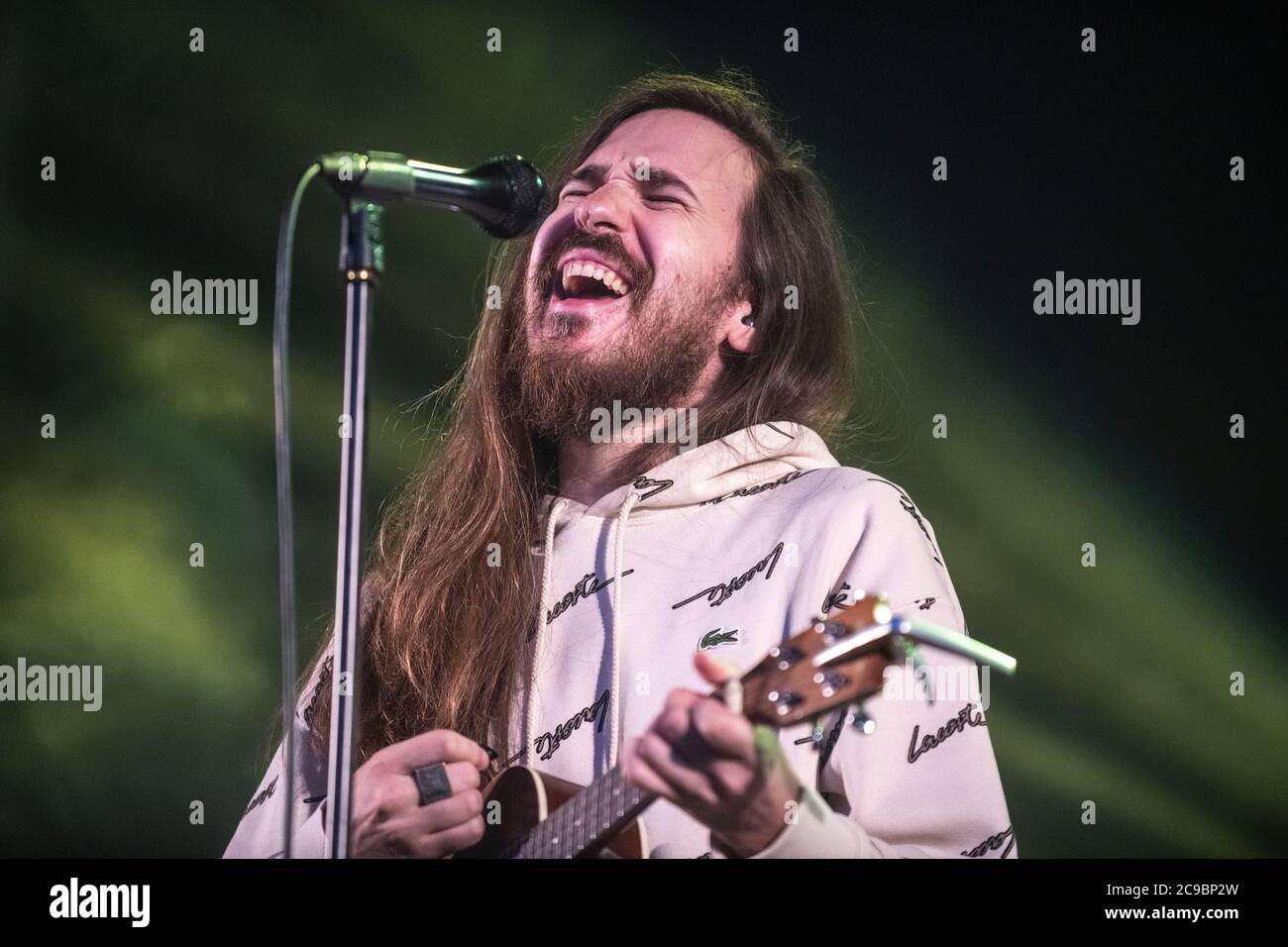 Carlos Sadness performing at Parc del Forum, Barcelona 16 July. 2020. Photographer: Ale Espaliat Stock Photo