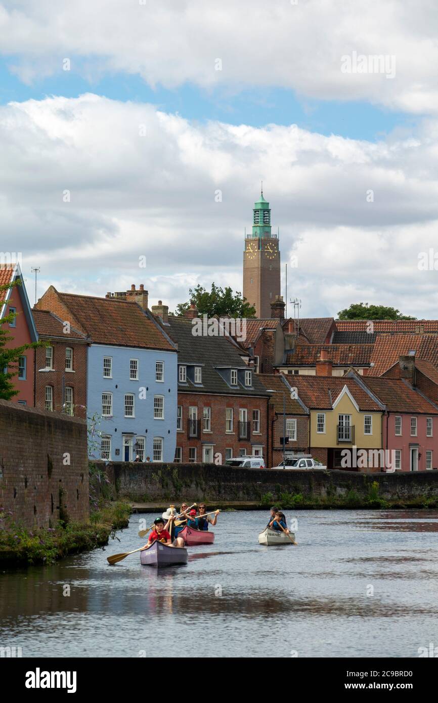 Quayside Norwich canoes Stock Photo Alamy
