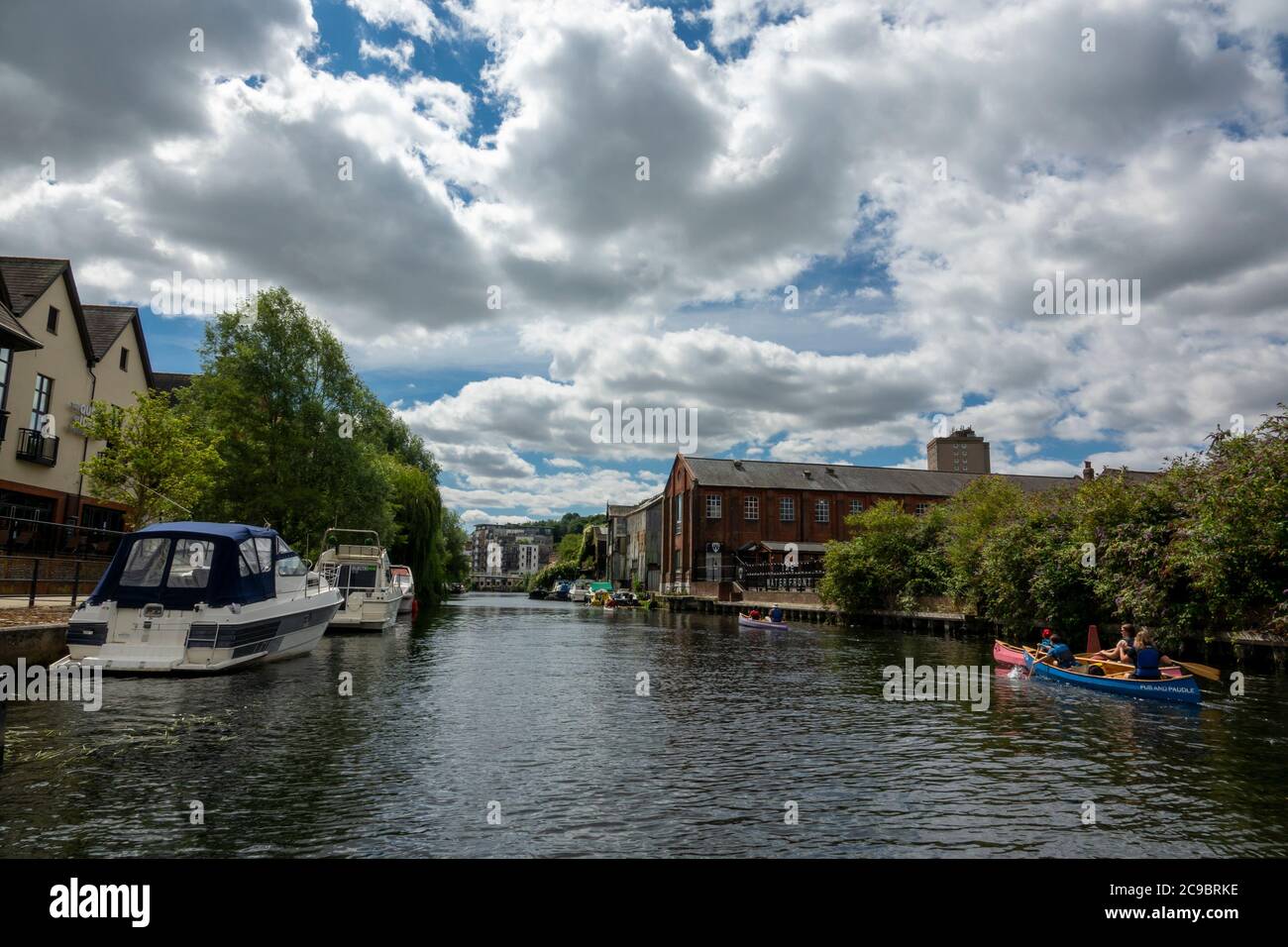 River Wensum Norwich with canoes canoeing Stock Photo Alamy