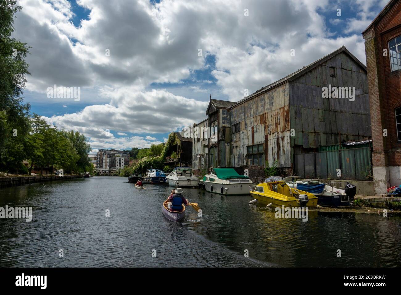 River Wensum Norwich with canoes canoeing Stock Photo Alamy