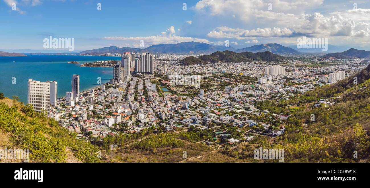 Panoramic daytime view of Nha Trang city, popular tourist destination in Vietnam Stock Photo