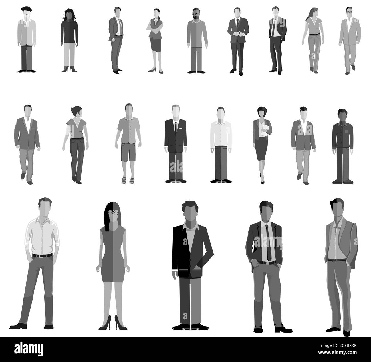 Group of people who keep their distance Stock Vector
