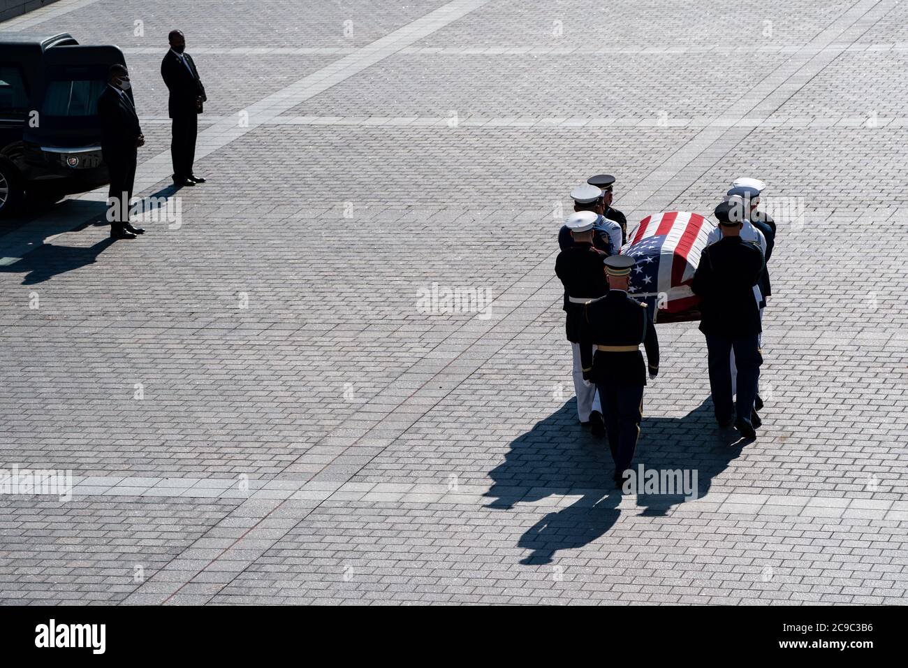 The flag draped casket of United States Representative John Lewis ...