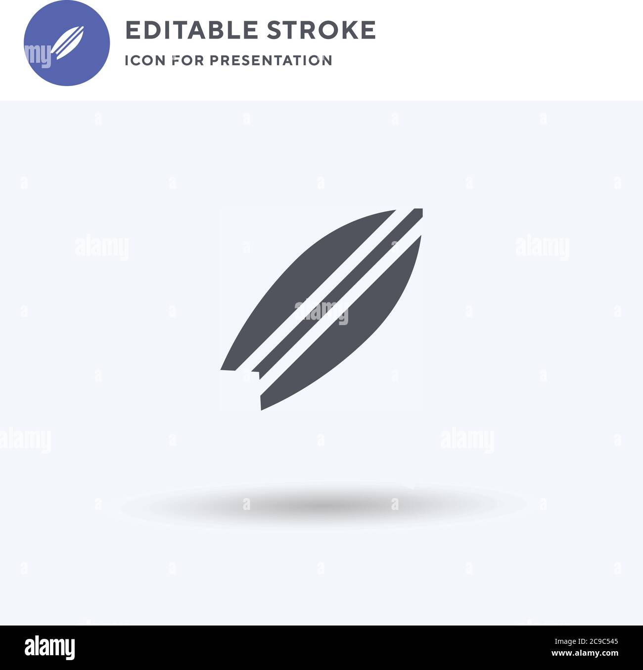 Surfboard icon vector, filled flat sign, solid pictogram isolated on ...