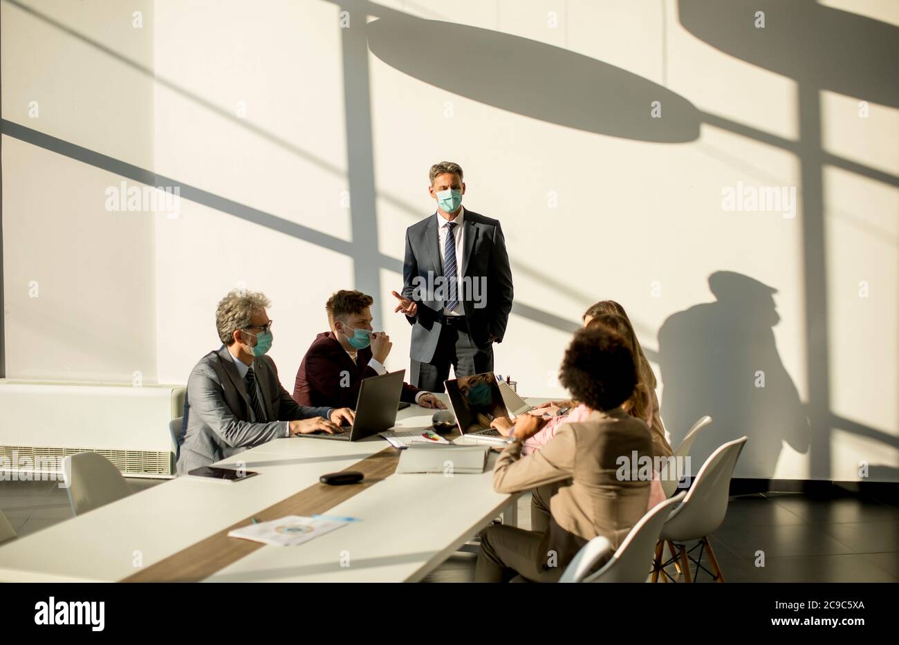 Group of business people have a meeting and working in the office and ...