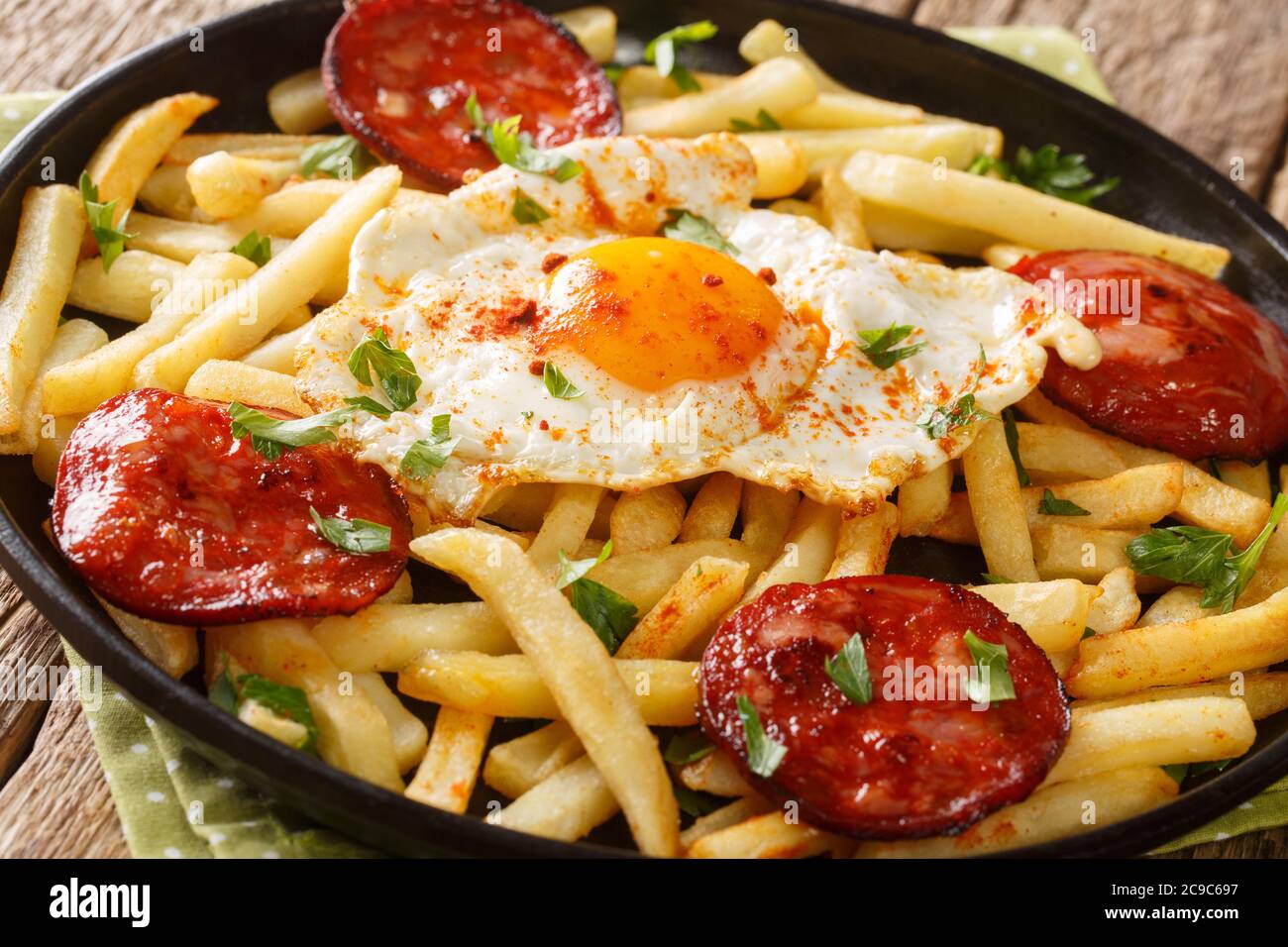 Huevos Rotos Recipe Spanish Broken Eggs with potato and chorizo