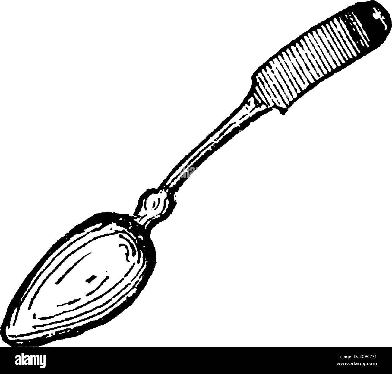 A Tea spoon designed in simple design, vintage line drawing or