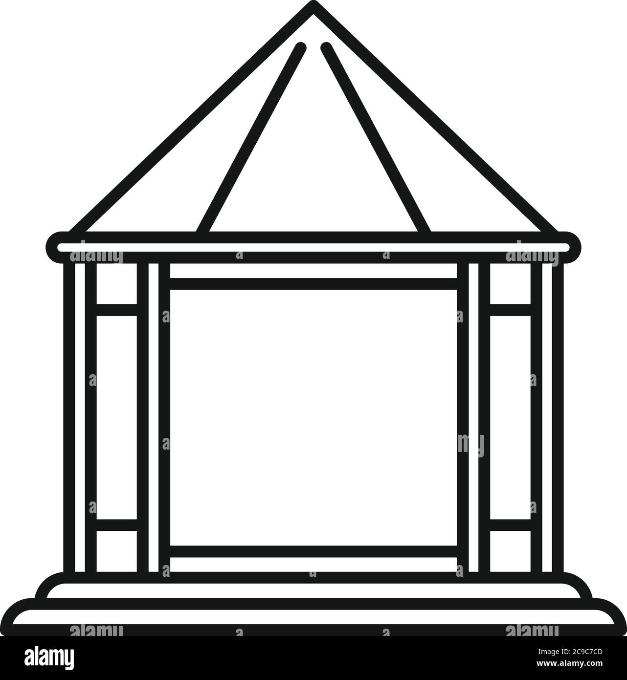 Structure gazebo icon. Outline structure gazebo vector icon for web design isolated on white background Stock Vector