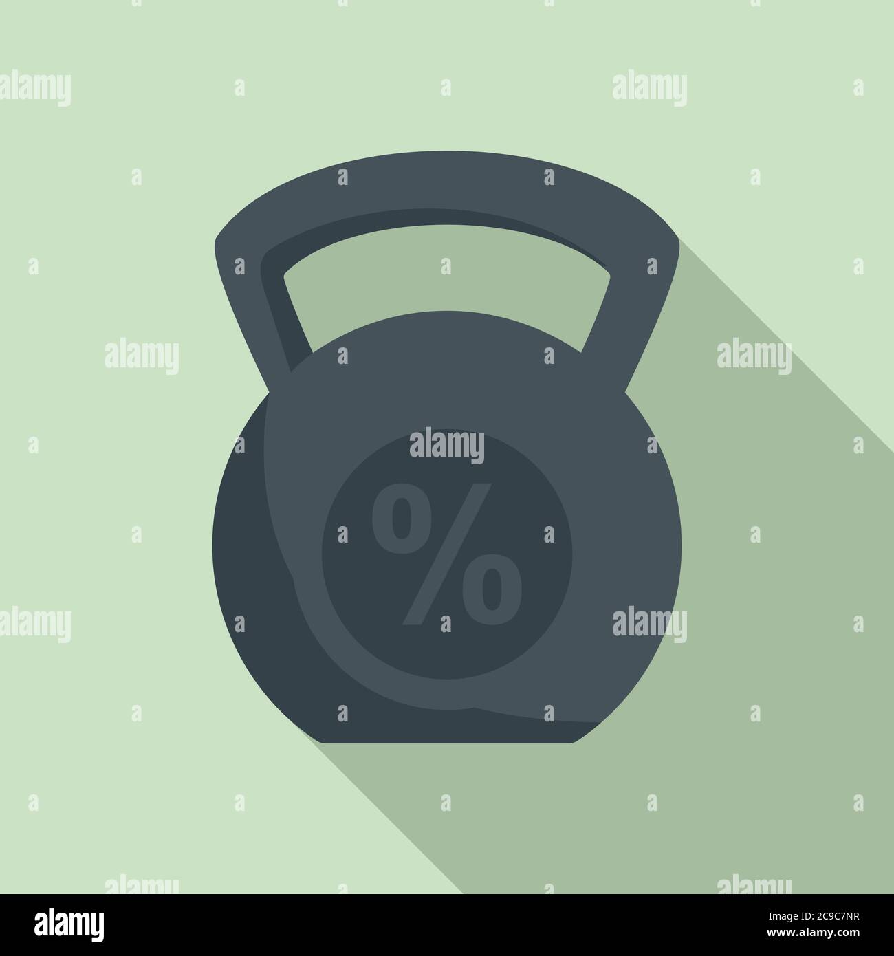 Kettlebell percent online loan icon. Flat illustration of kettlebell percent online loan vector icon for web design Stock Vector
