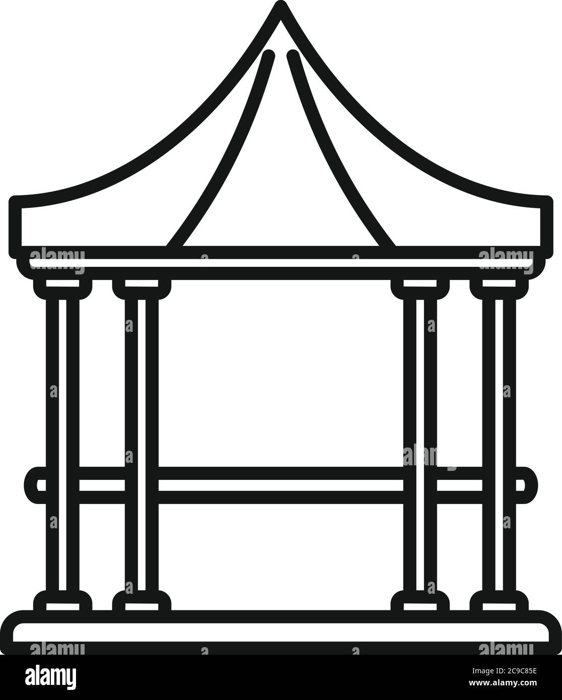 Pergola gazebo icon. Outline pergola gazebo vector icon for web design ...