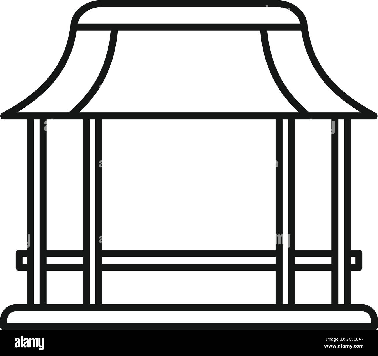 Summer gazebo icon. Outline summer gazebo vector icon for web design ...