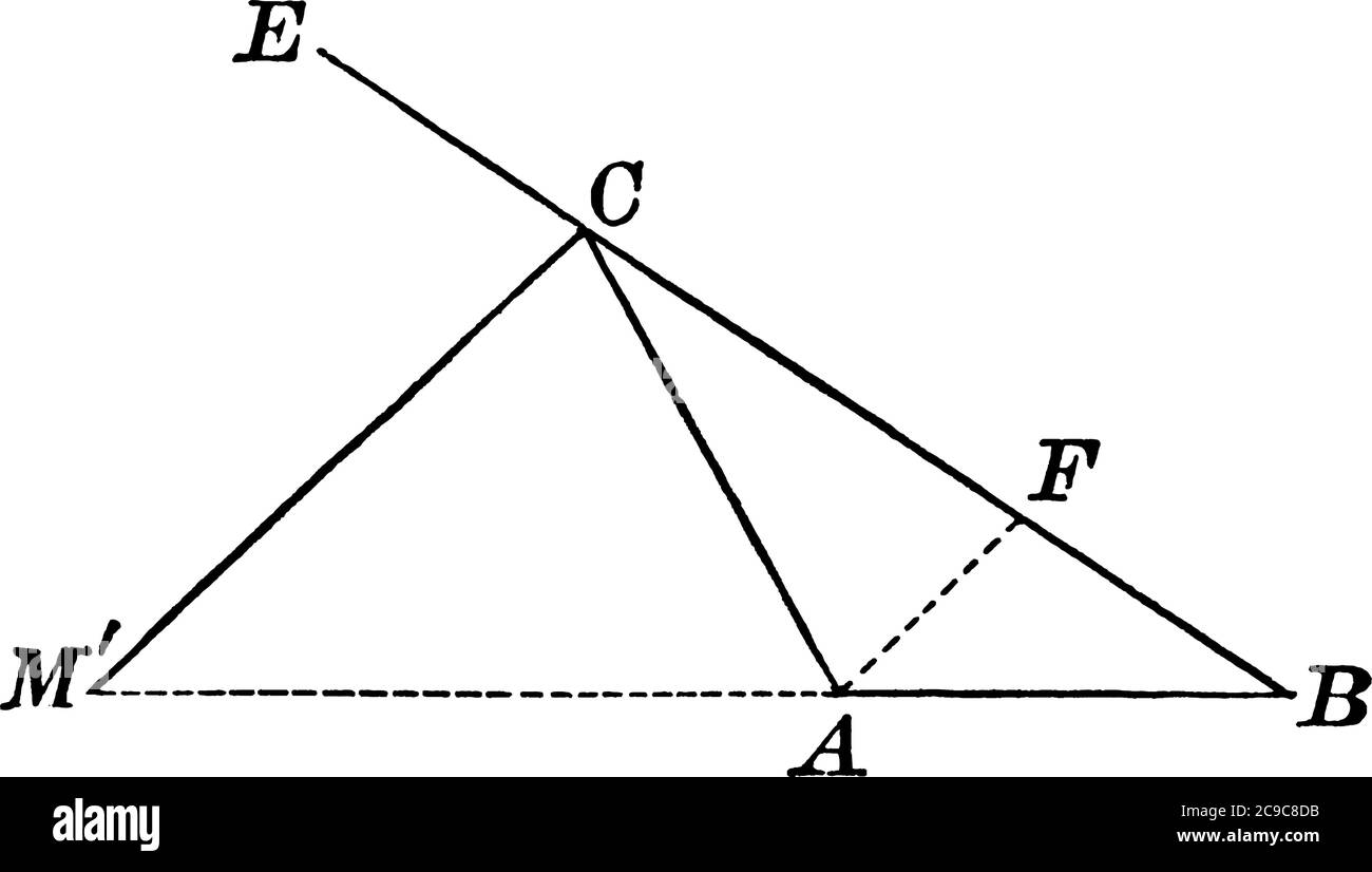 Bisector of a exterior angle of a triangle dividers the opposite side into segments, vintage