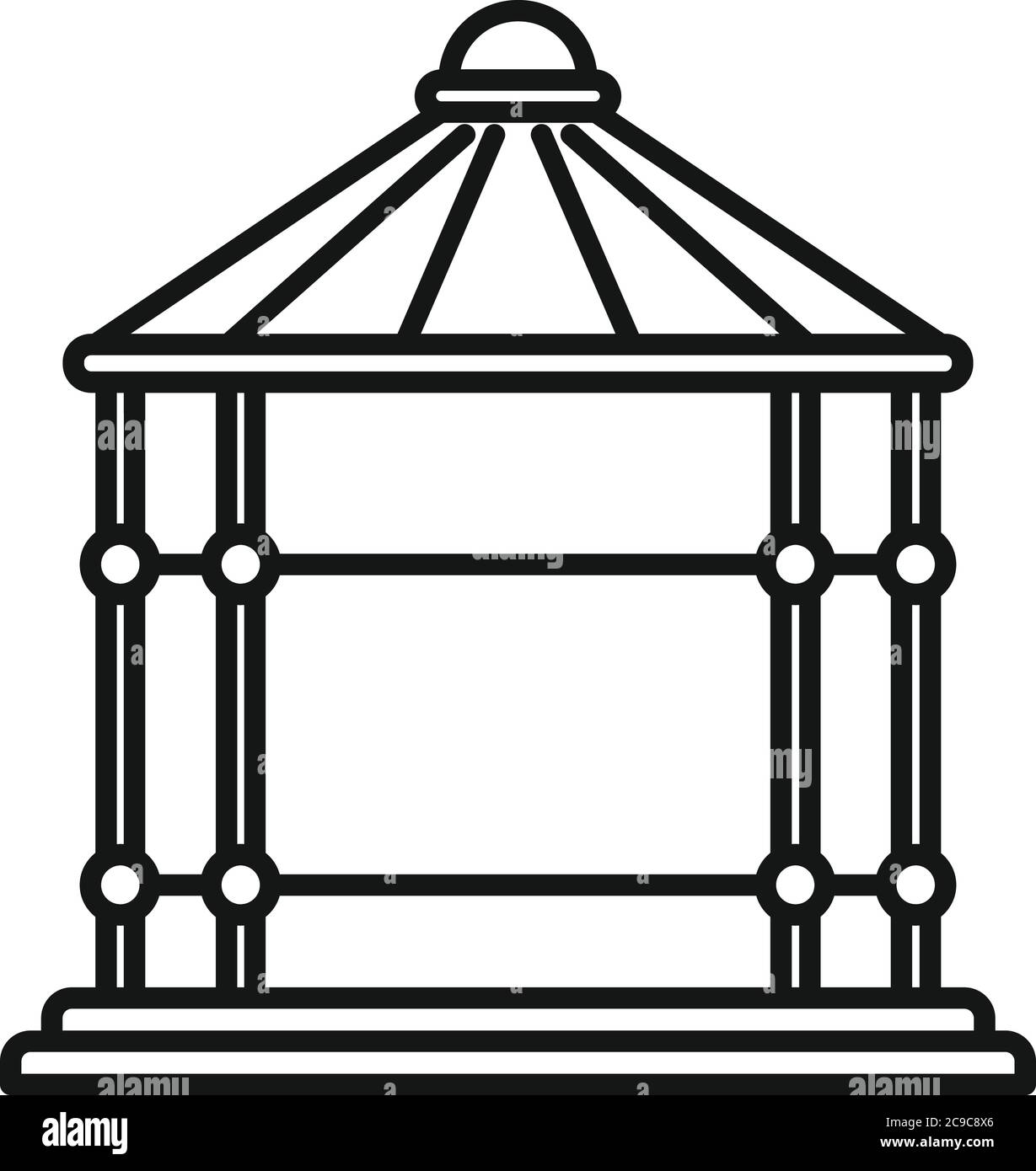 Arch gazebo icon. Outline arch gazebo vector icon for web design