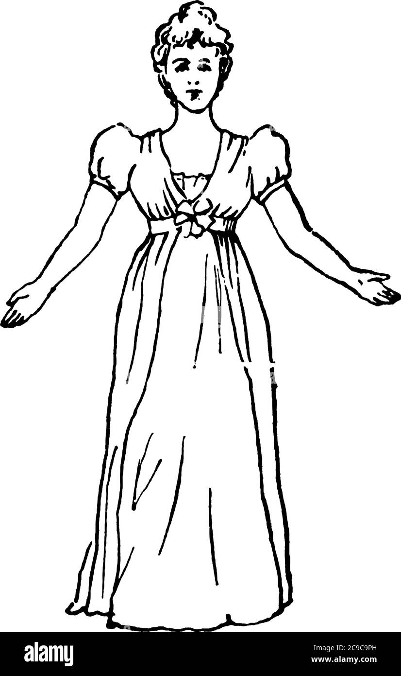 Women posing in order to show her beautiful clothes, vintage line