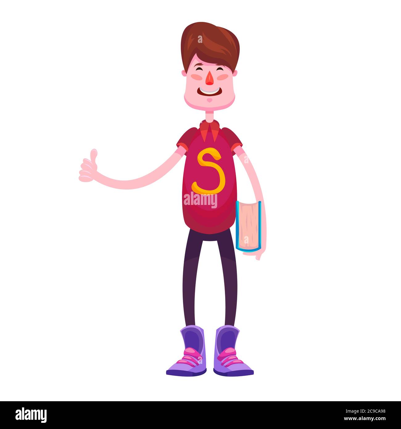 Little boy in orange shirt Stock Vector Images - Alamy