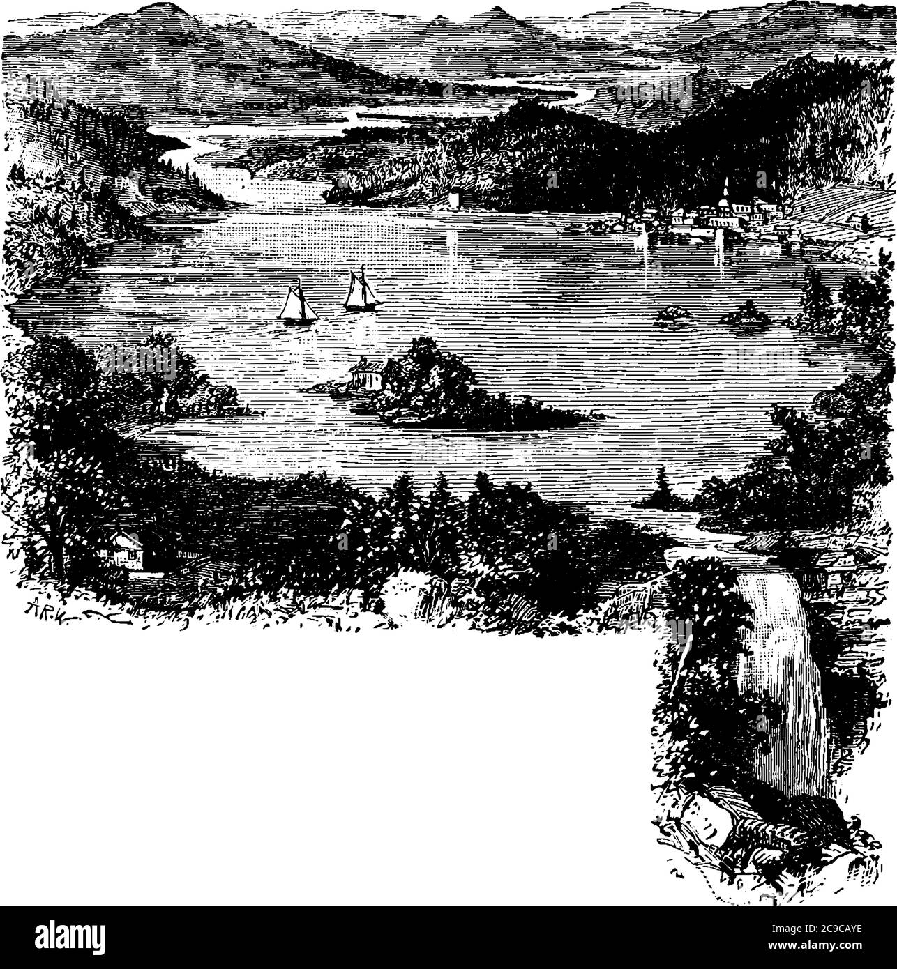 A Scenic View Of A Pretty Lake In A Valley Vintage Line Drawing Or Engraving Illustration Stock Vector Image Art Alamy A Scenic View Of A Pretty Lake In A Valley Vintage Line Drawing Or Engraving Illustration Stock Vector Image Art Alamy